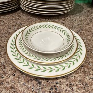 Vintage Old Ivory Syracuse China Dessert Plate, Saucer & Fruit Bowl 3-Piece set